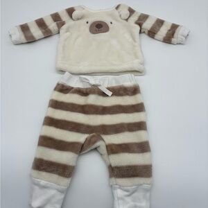 Cute as can be Absorba Cream and Brown Baby Outfit with bear face